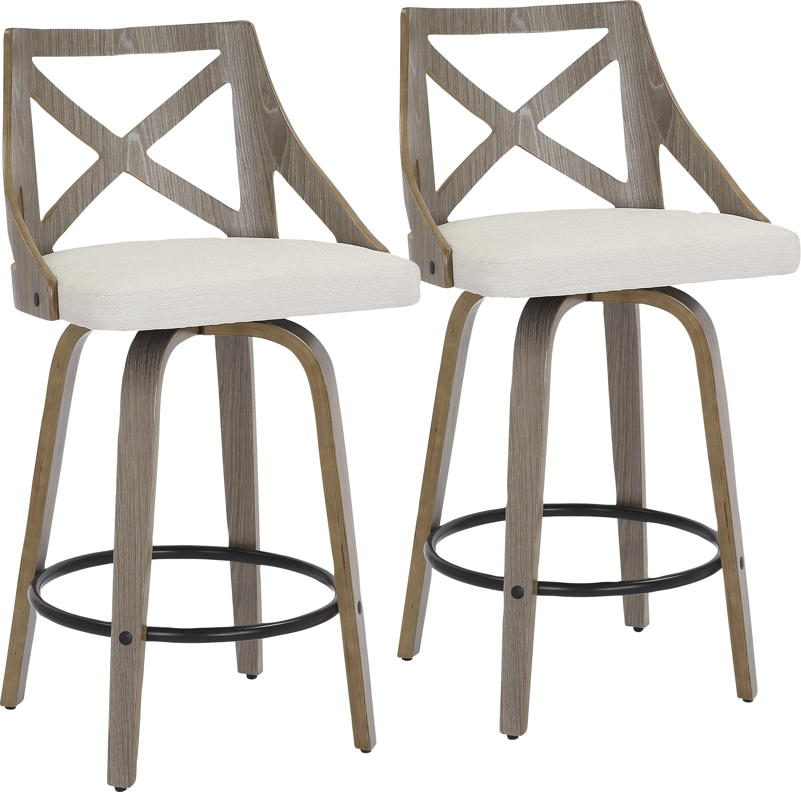 Hasbrouck I Cream Counter Stool Set of 2 - Thumbnail - Image 1