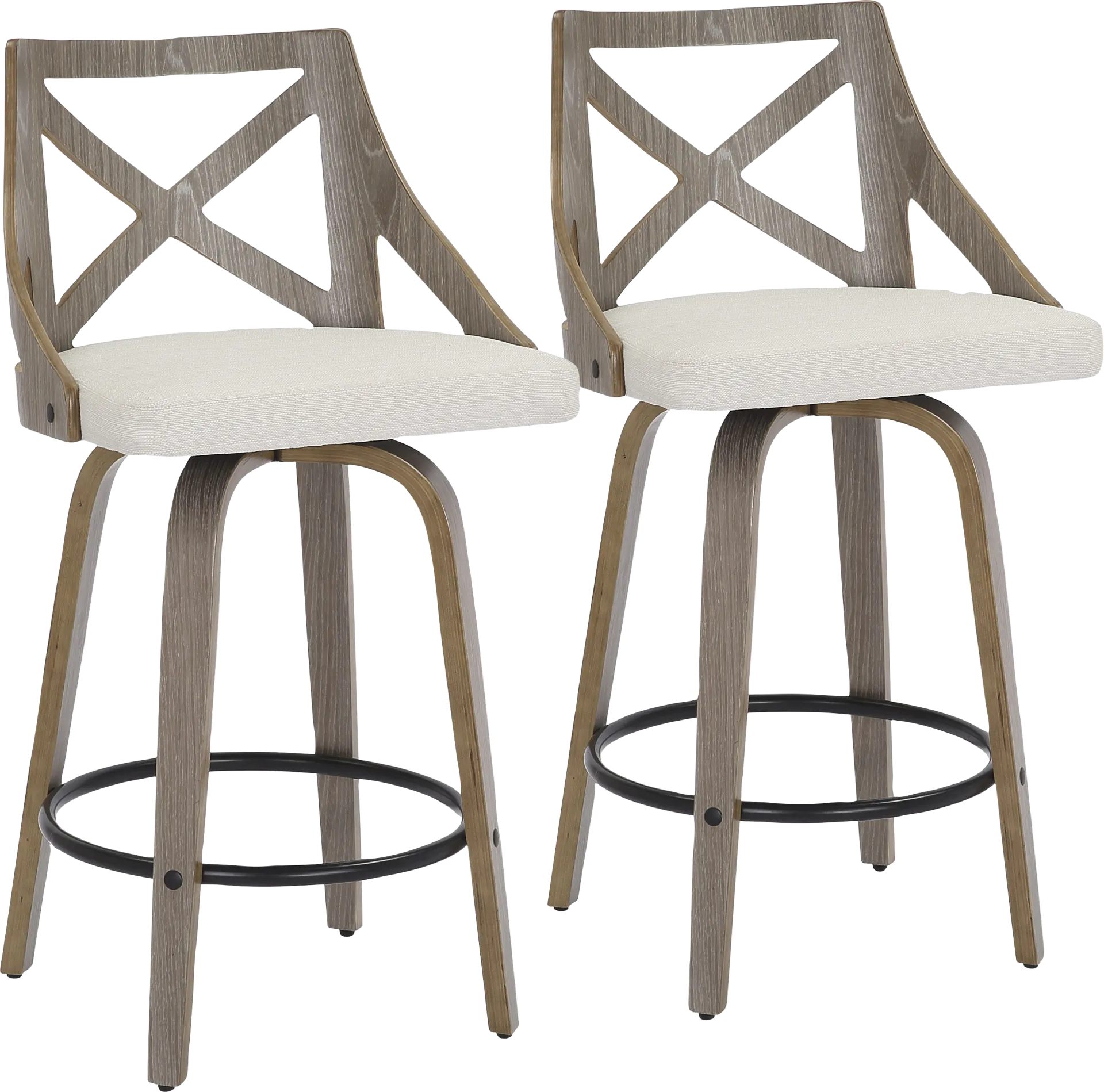 Hasbrouck I Cream Counter Stool Set of 2 - Image 1