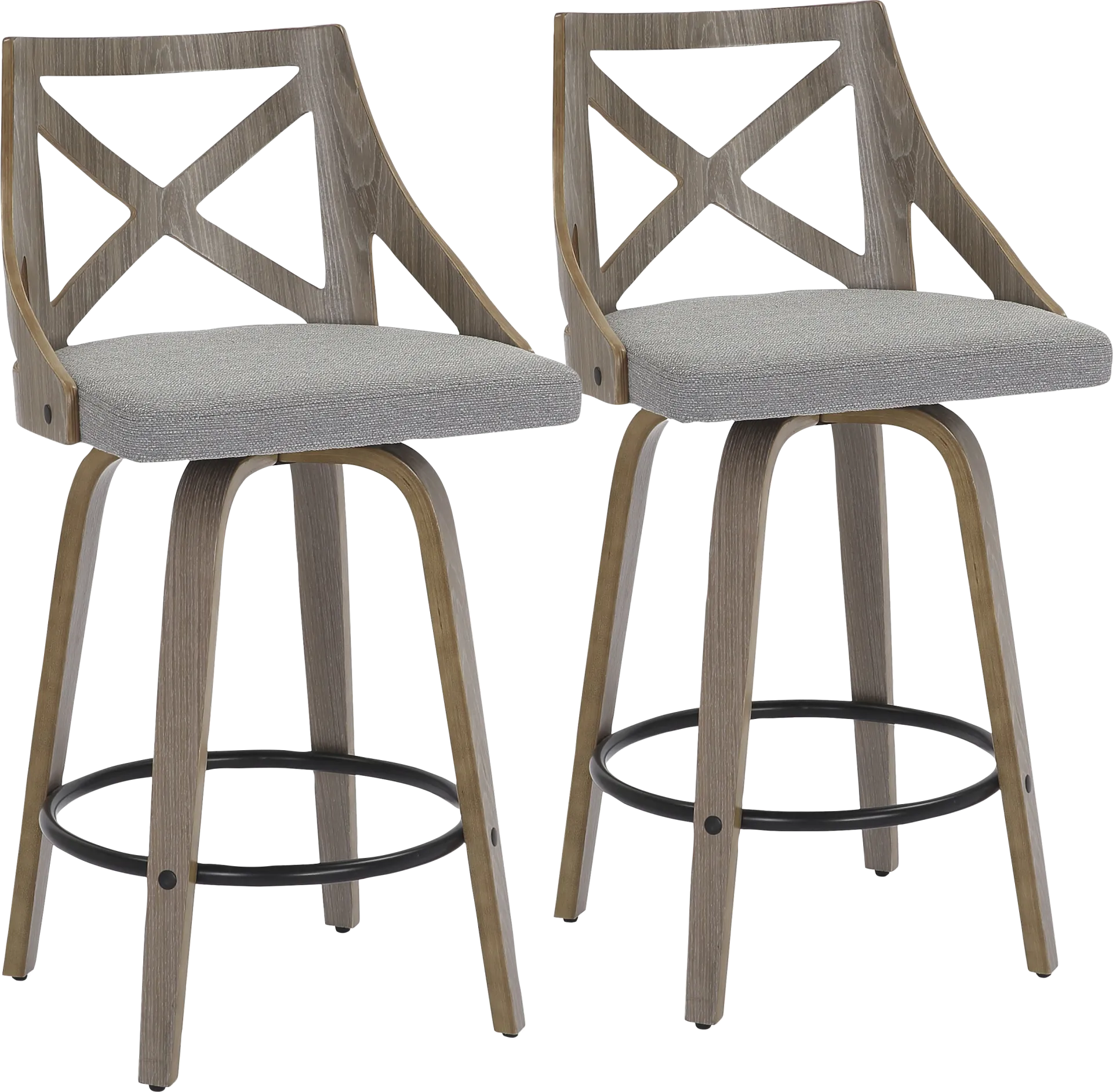 Hasbrouck I Gray Counter Stool Set of 2 - Image 1