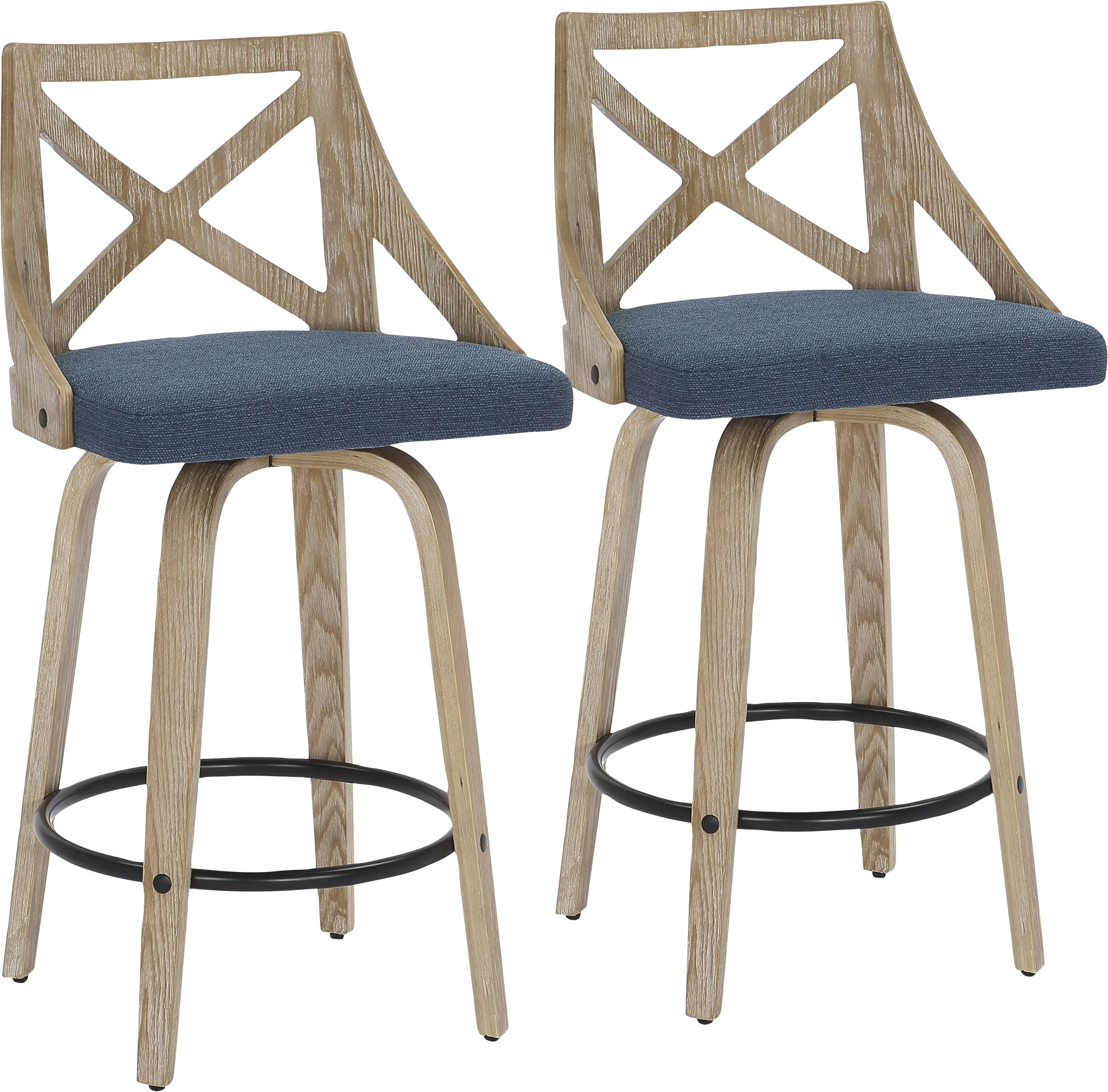 Hasbrouck II Blue Counter Stool Set of 2