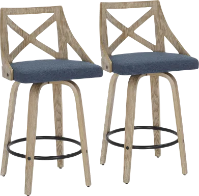 Hasbrouck II Blue Counter Stool Set of 2