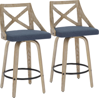 Hasbrouck II Blue Counter Stool Set of 2