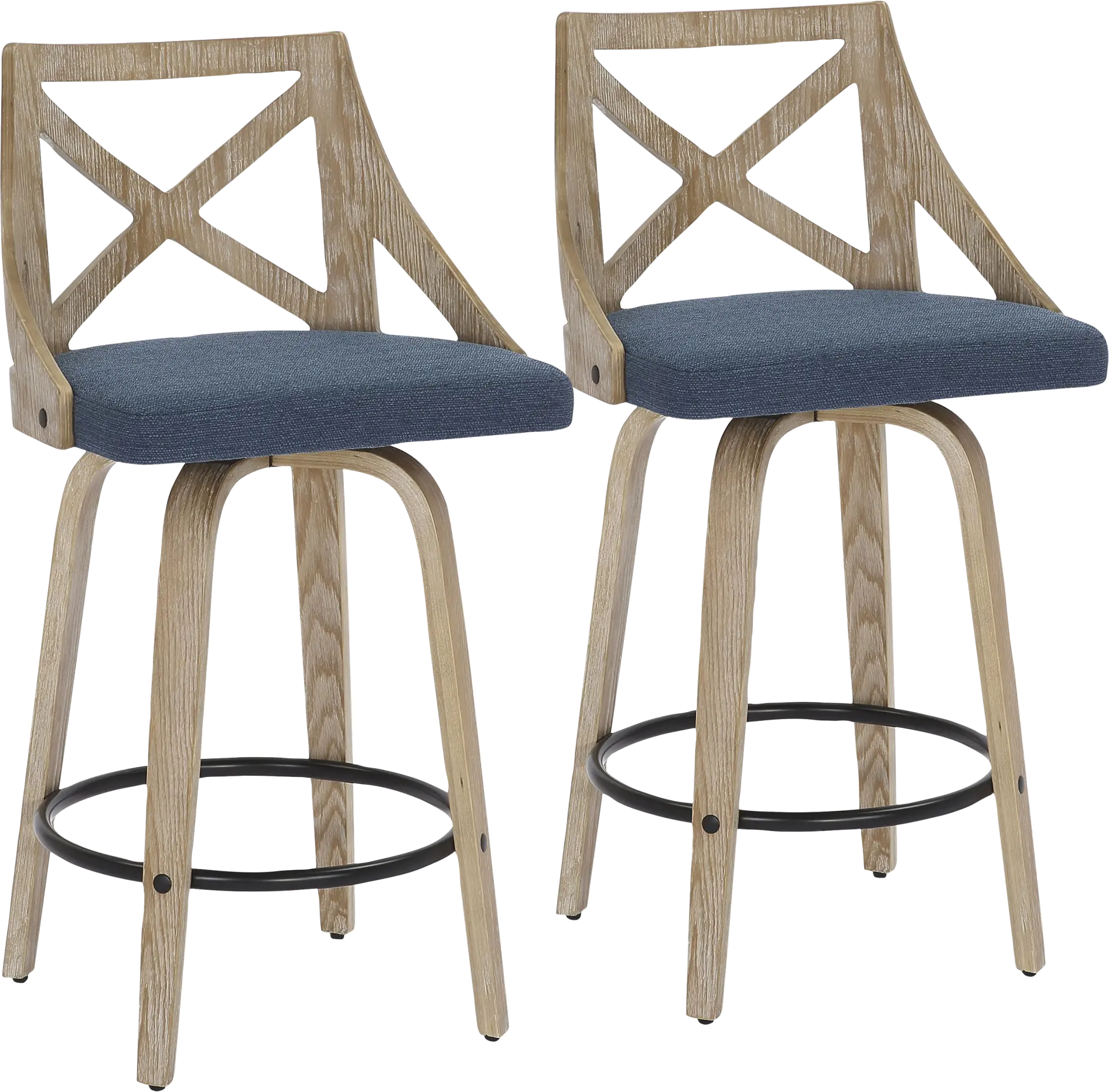 Hasbrouck II Blue Counter Stool Set of 2