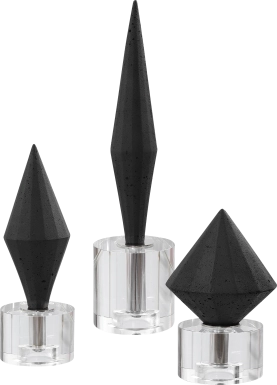 Vallaris Black Sculpture, Set of 3