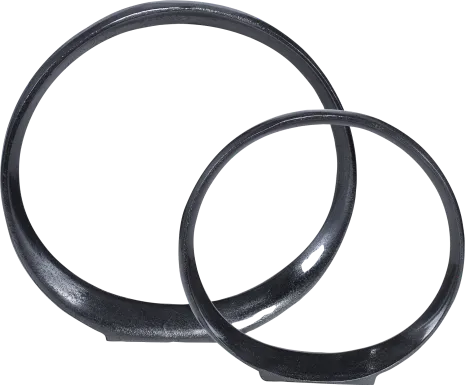 Venella Black Sculpture, Set of 2