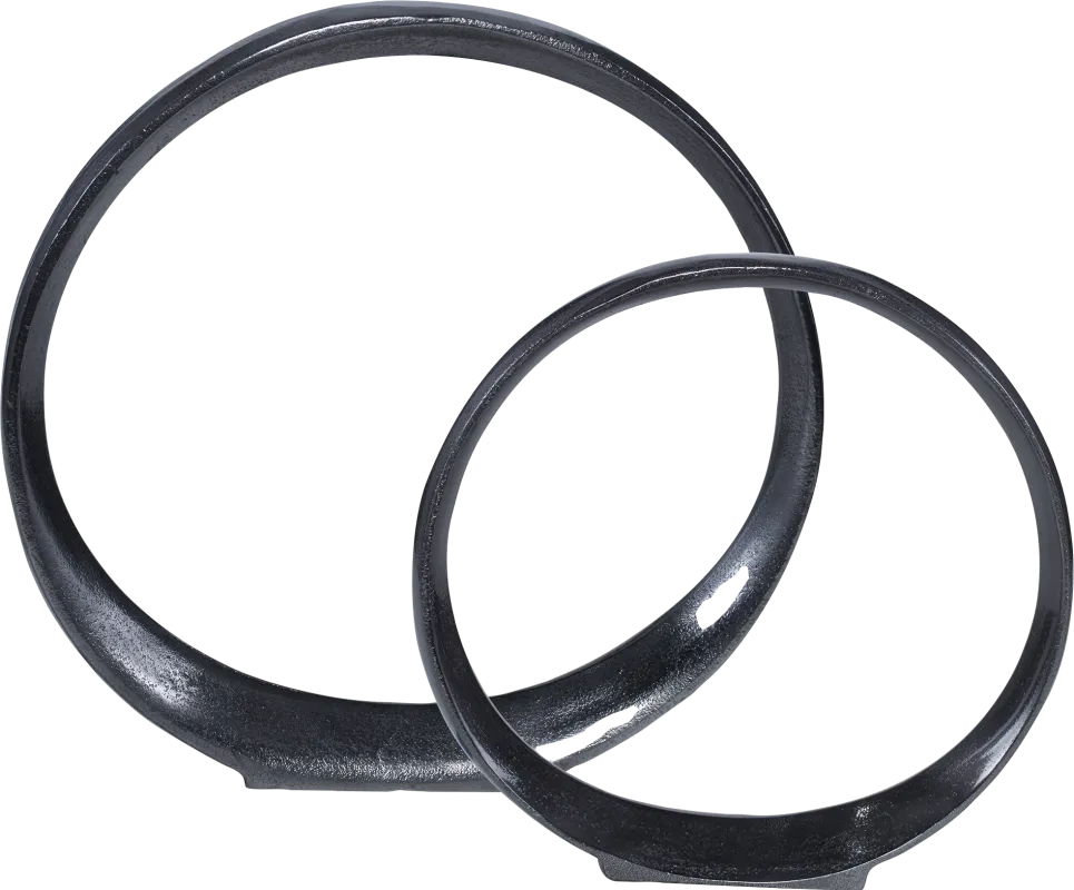 Venella Black Sculpture, Set of 2