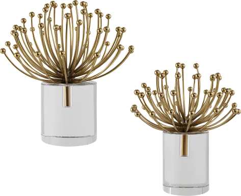 Pembrocke Gold Sculpture, Set of 2