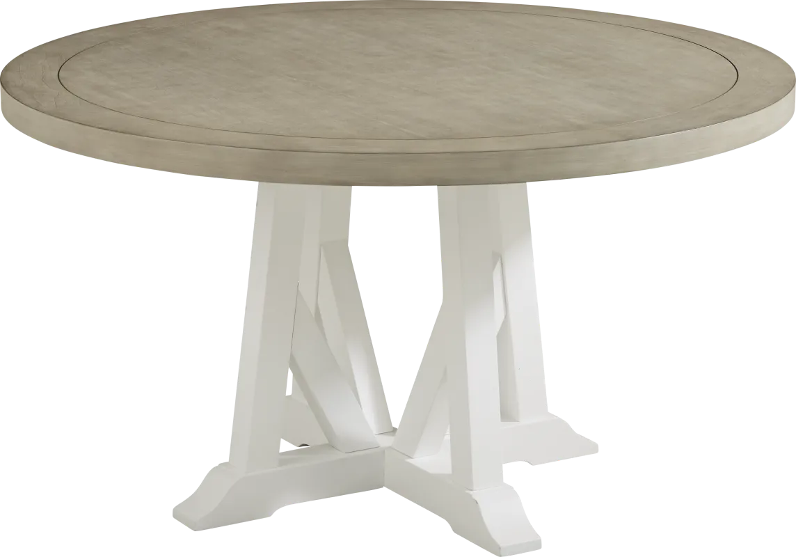 Hilton Head Round Dining Table with White Base