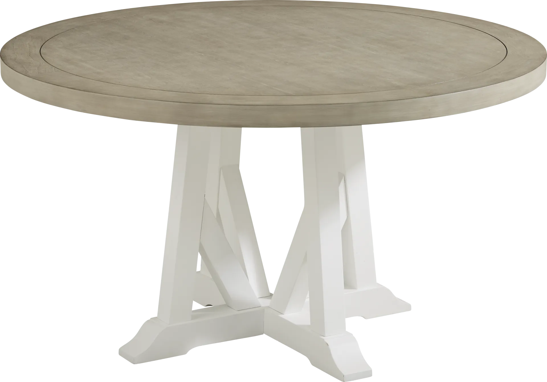 Hilton Head Round Dining Table with White Base - Image 1