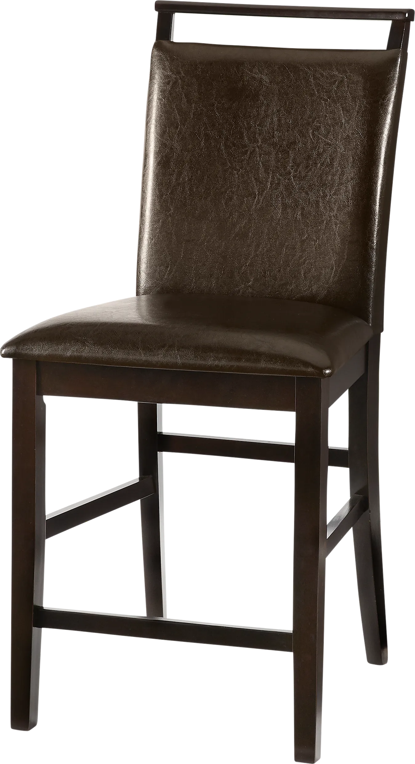 Ciara Espresso 5 Pc 48" Round Counter Height Dining Set with Brown Stools - Image 4