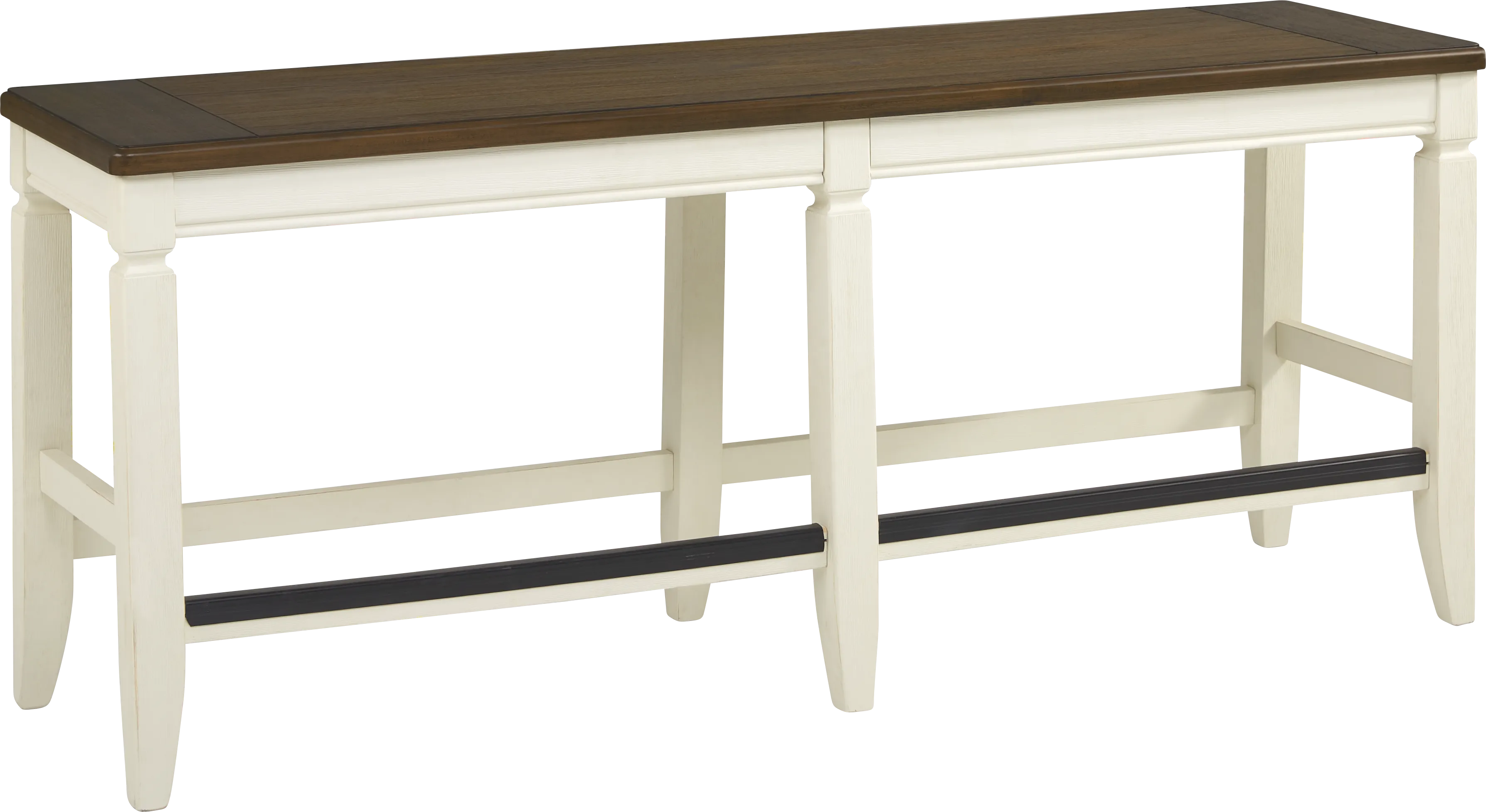 Country Lane Antique White Counter Height Bench - Thumbnail - Image 1