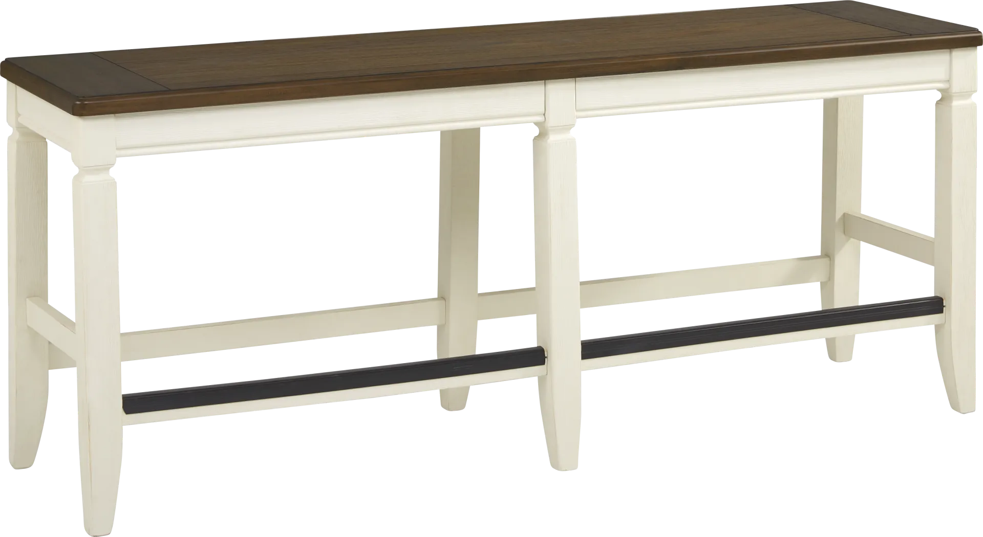 Country Lane Antique White Counter Height Bench - Image 1