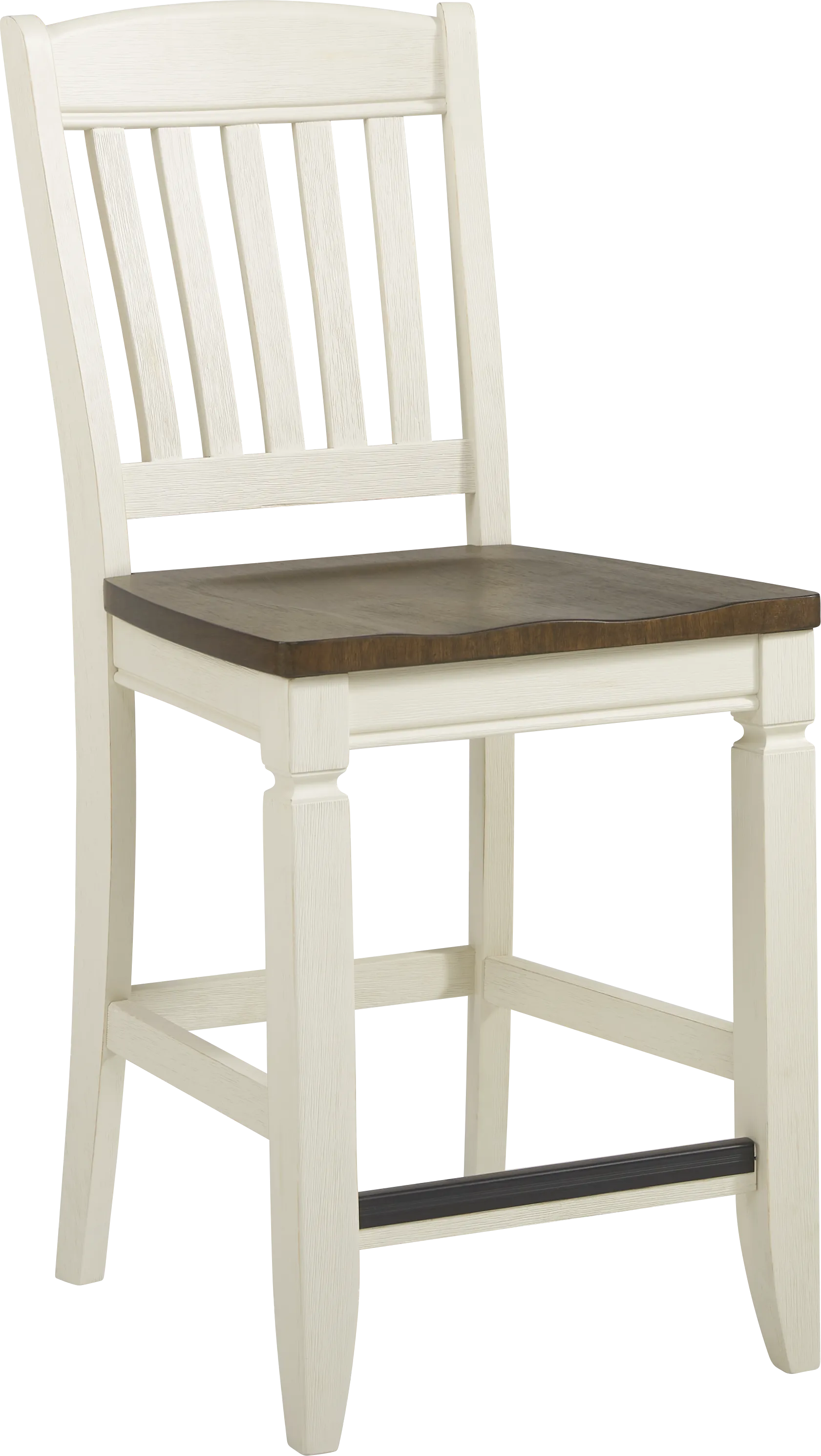 Country Lane Antique White 5 Pc Counter Height Storage Dining Room with Slat Back Stools - Image 5