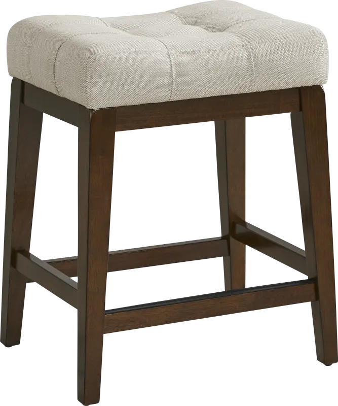 Walstead Place Beige Upholstered Counter Height Kyoto Stool