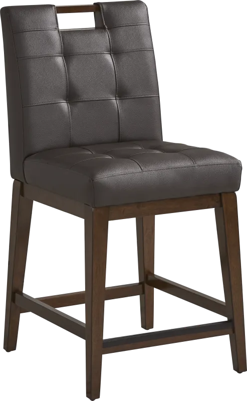 Walstead Place Brown Upholstered Counter Height Barstool