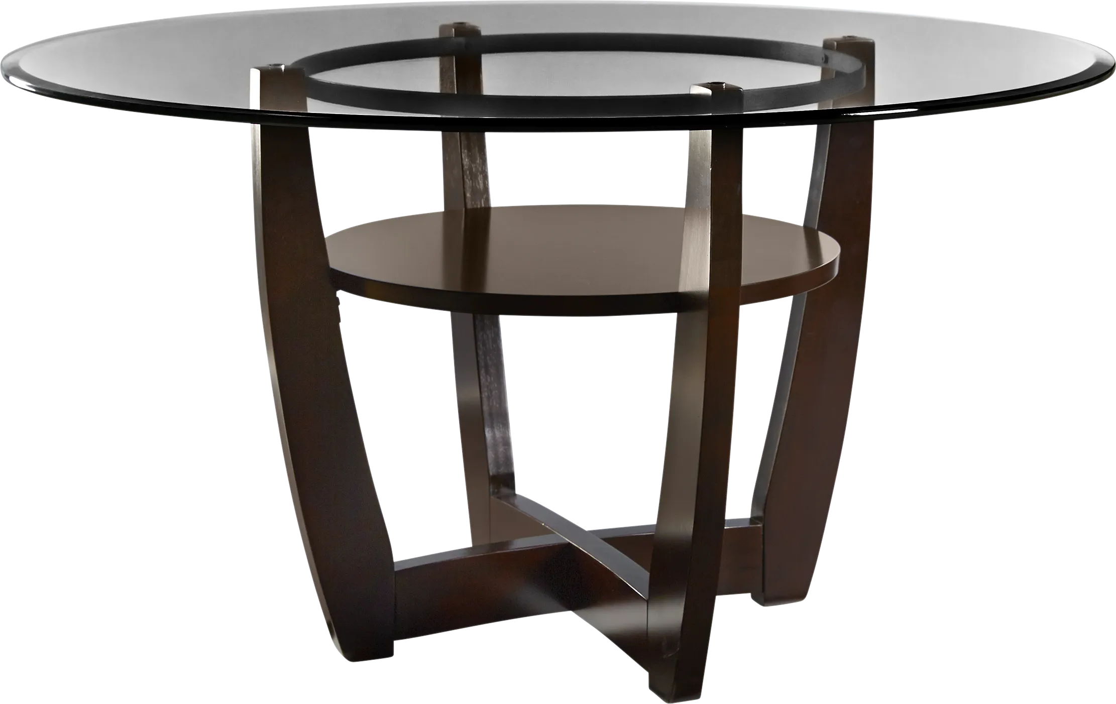 Ciara Espresso 5 Pc 54" Round Dining Set with Brown Chairs - Thumbnail - Image 2