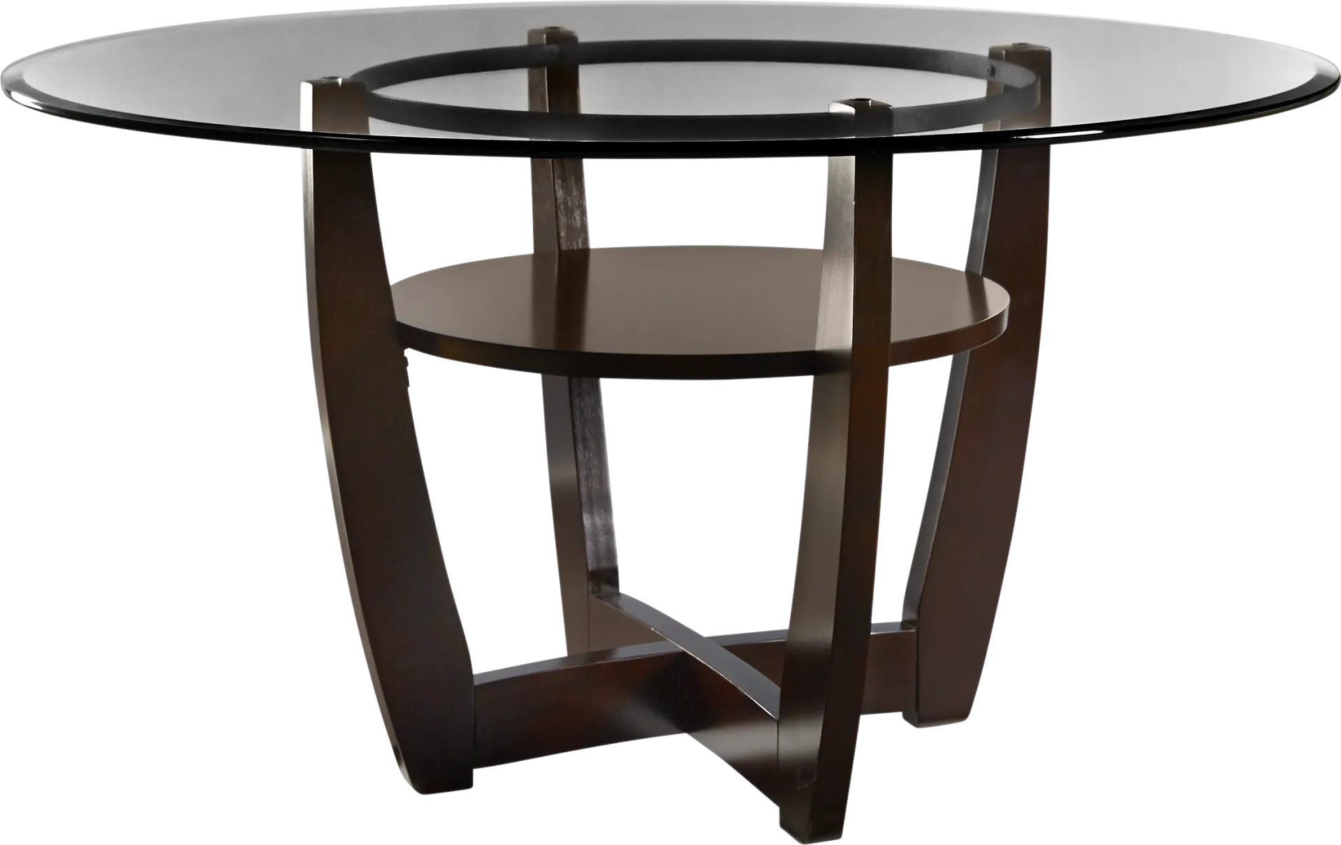 Ciara Espresso 5 Pc 54" Round Dining Set with Brown Chairs - Image 2