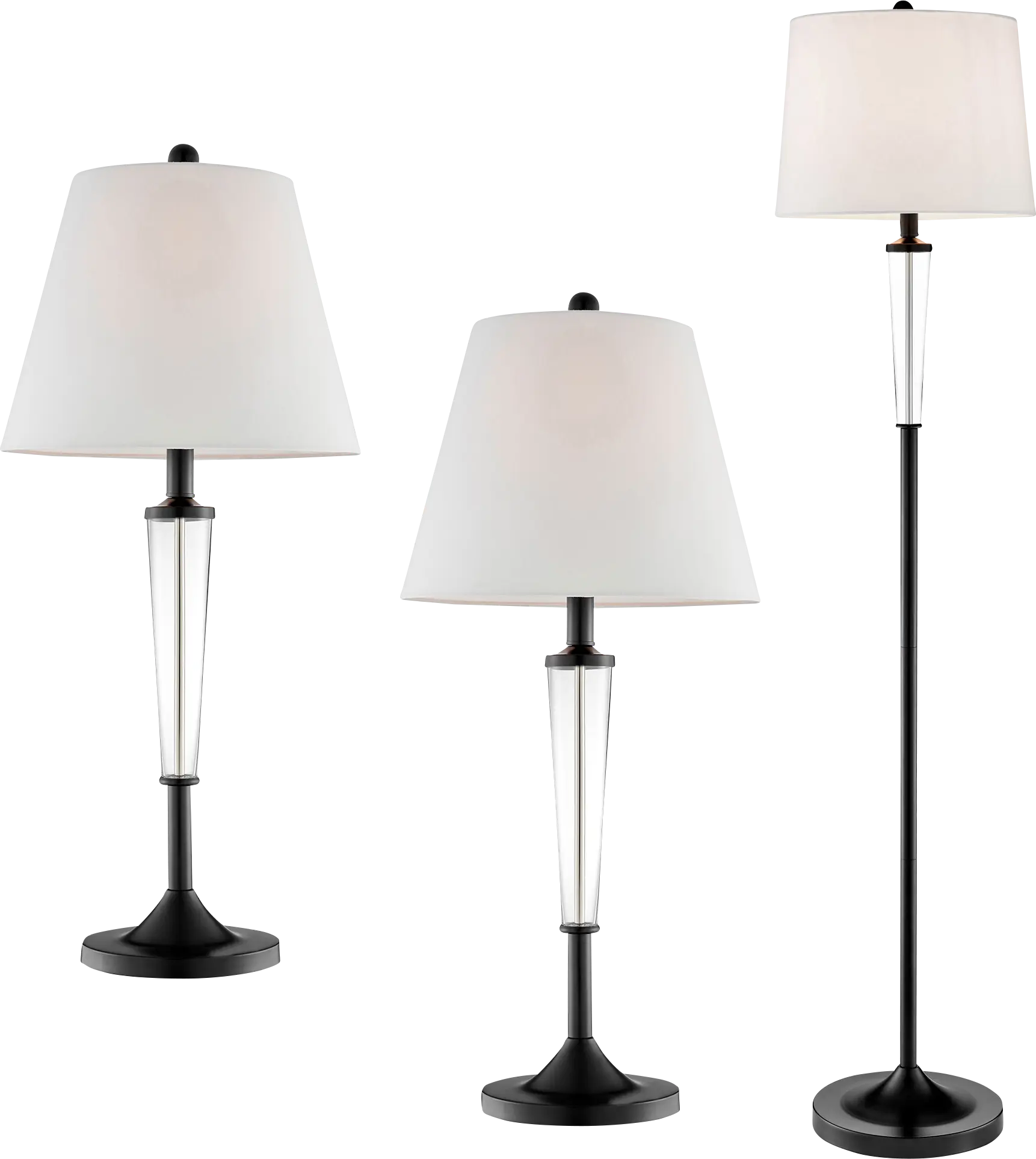 Hiniscus Peak Black Table Lamps, Set of 3