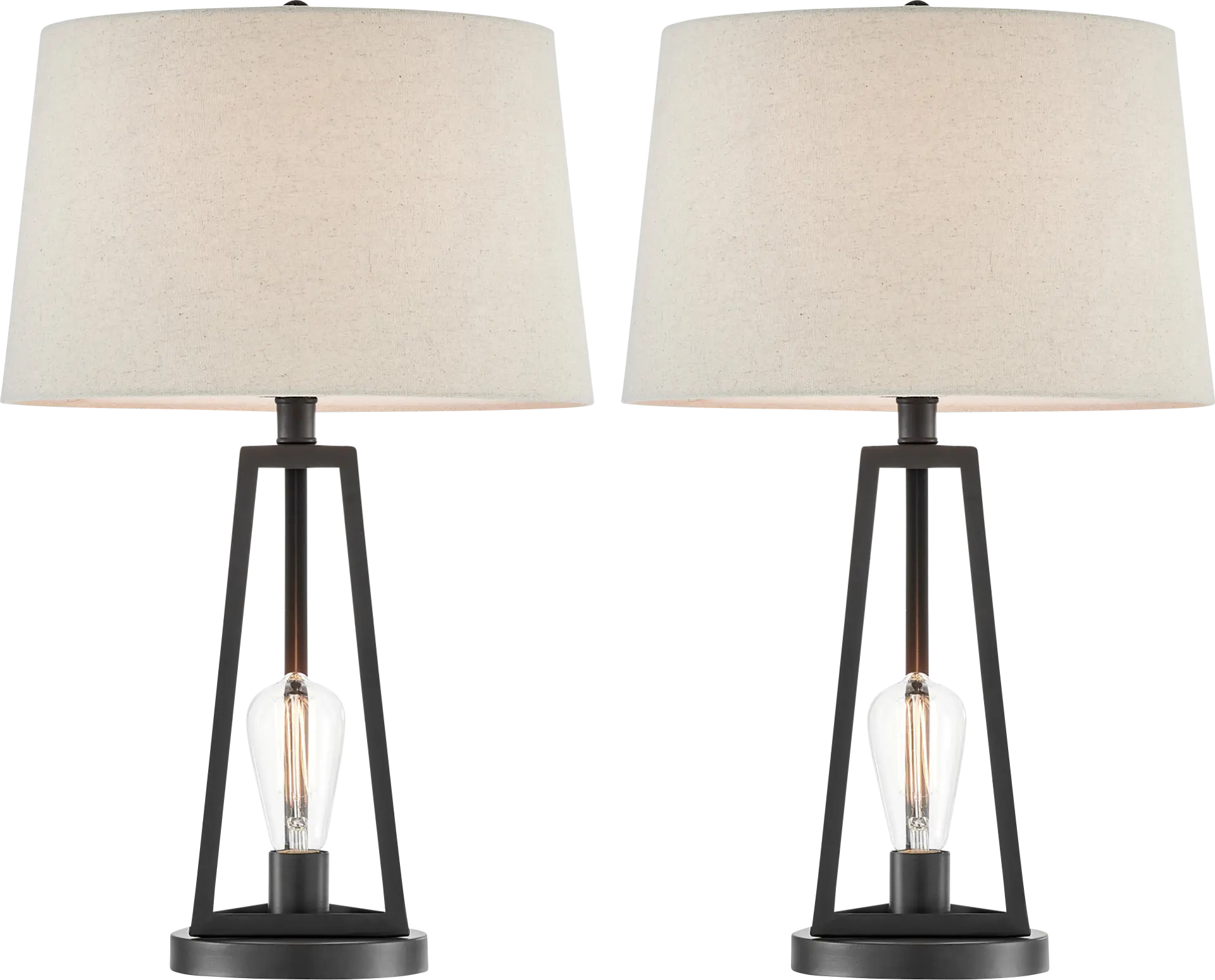 Calbria Shade Black Table Lamps, Set of 2