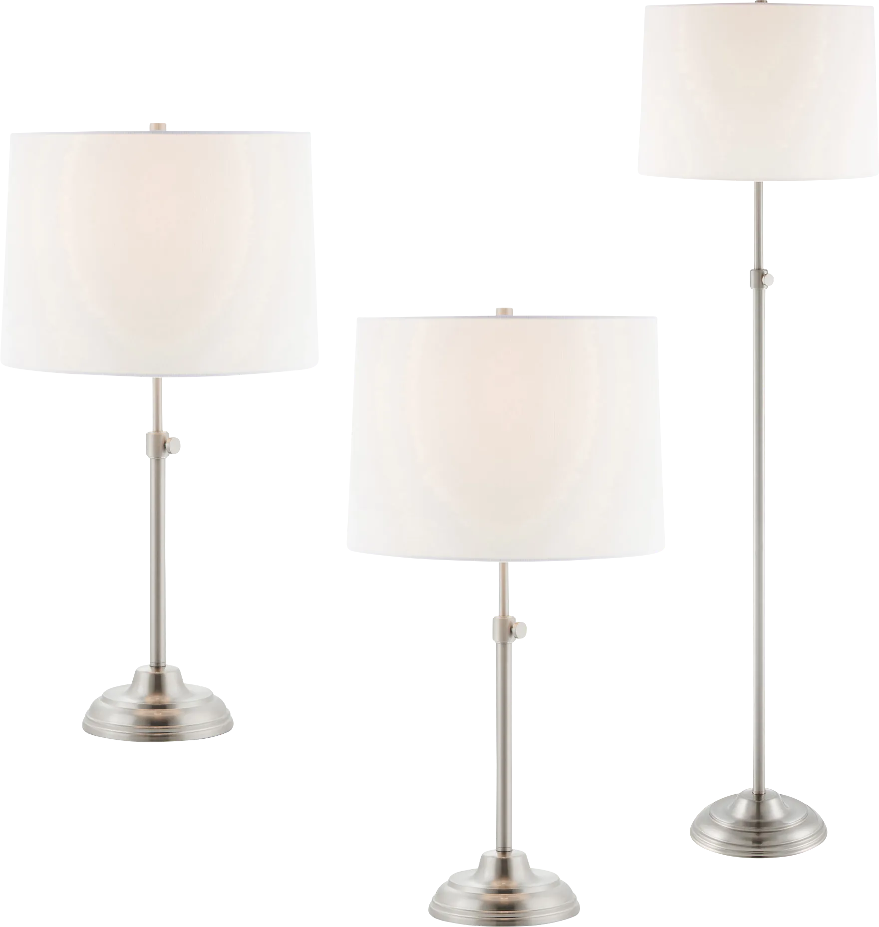 Linder Trail Nickel Table Lamps, Set of 3