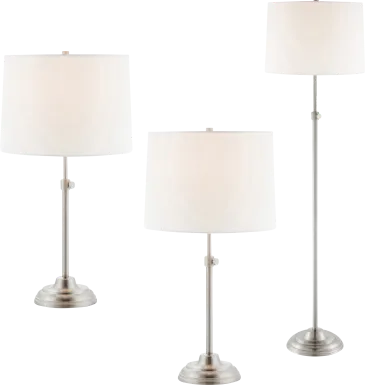Linder Trail Nickel Table Lamps, Set of 3