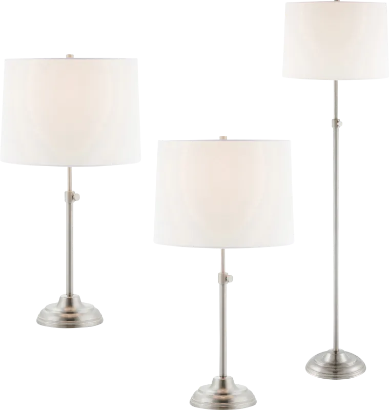 Linder Trail Nickel Table Lamps, Set of 3
