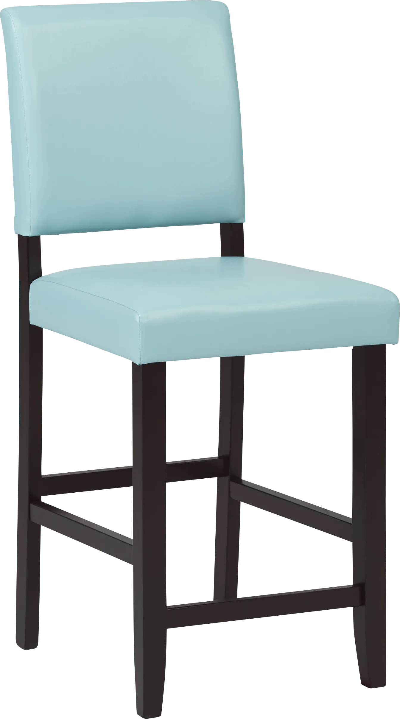 Sunset View Brown Cherry Finish 3 Pc Counter Height Dining Set with Blue Stools - Thumbnail - Image 5