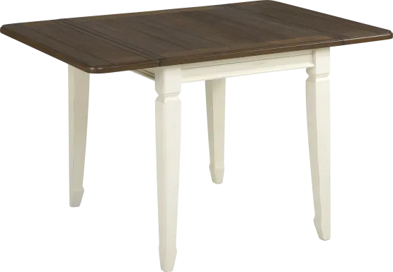 Country Lane Antique White Drop Leaf Dining Table