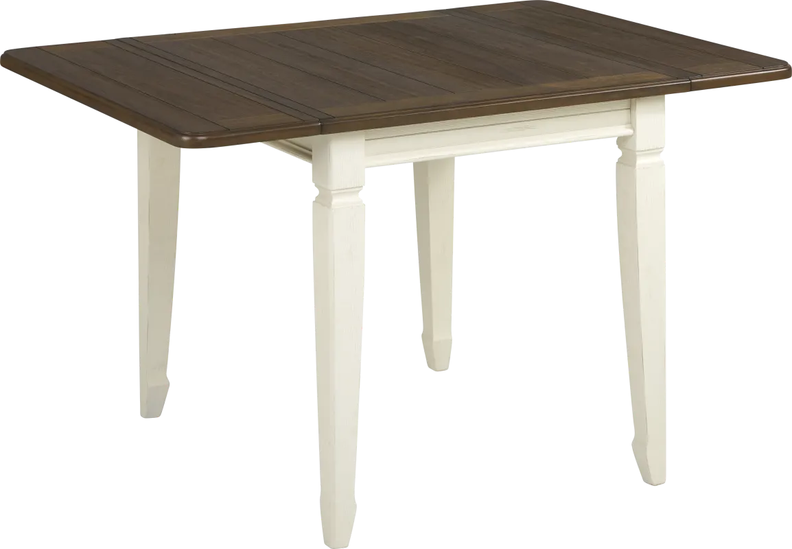 Country Lane Antique White Drop Leaf Dining Table