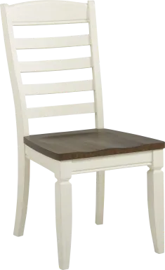 Country Lane Antique White Ladder Back Side Chair