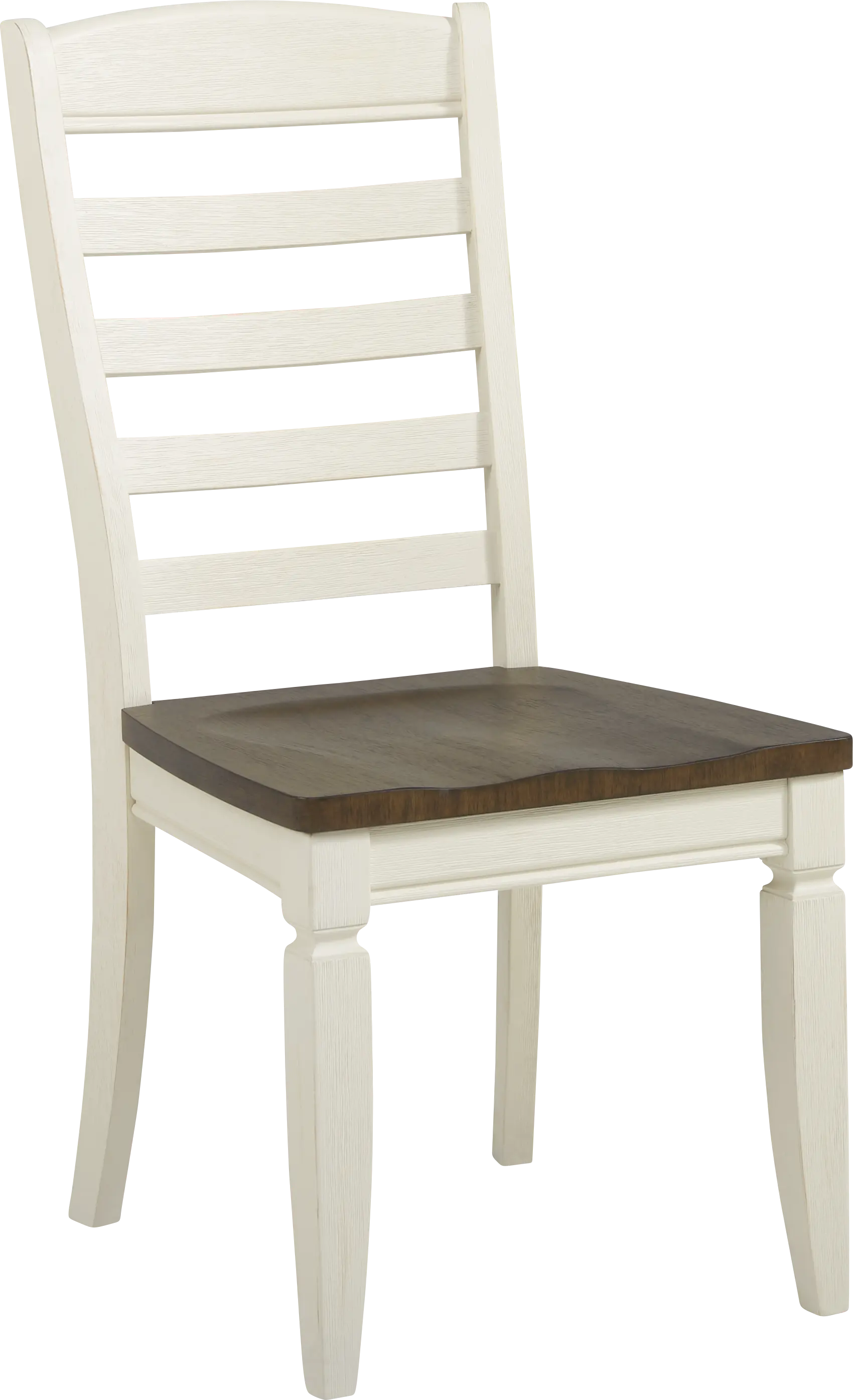 Country Lane Antique White Ladder Back Side Chair