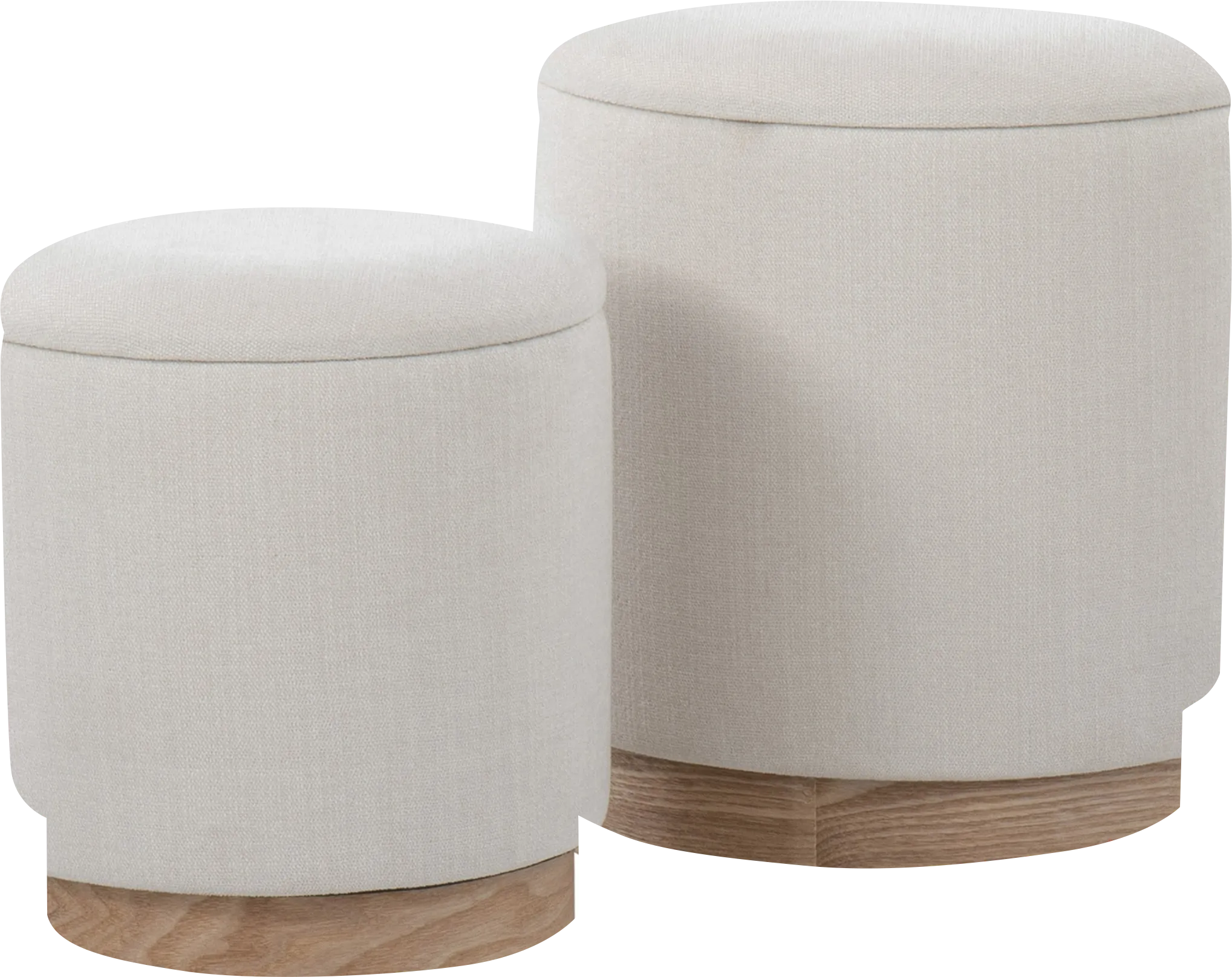Poulnot Cream Ottoman, Set of 2