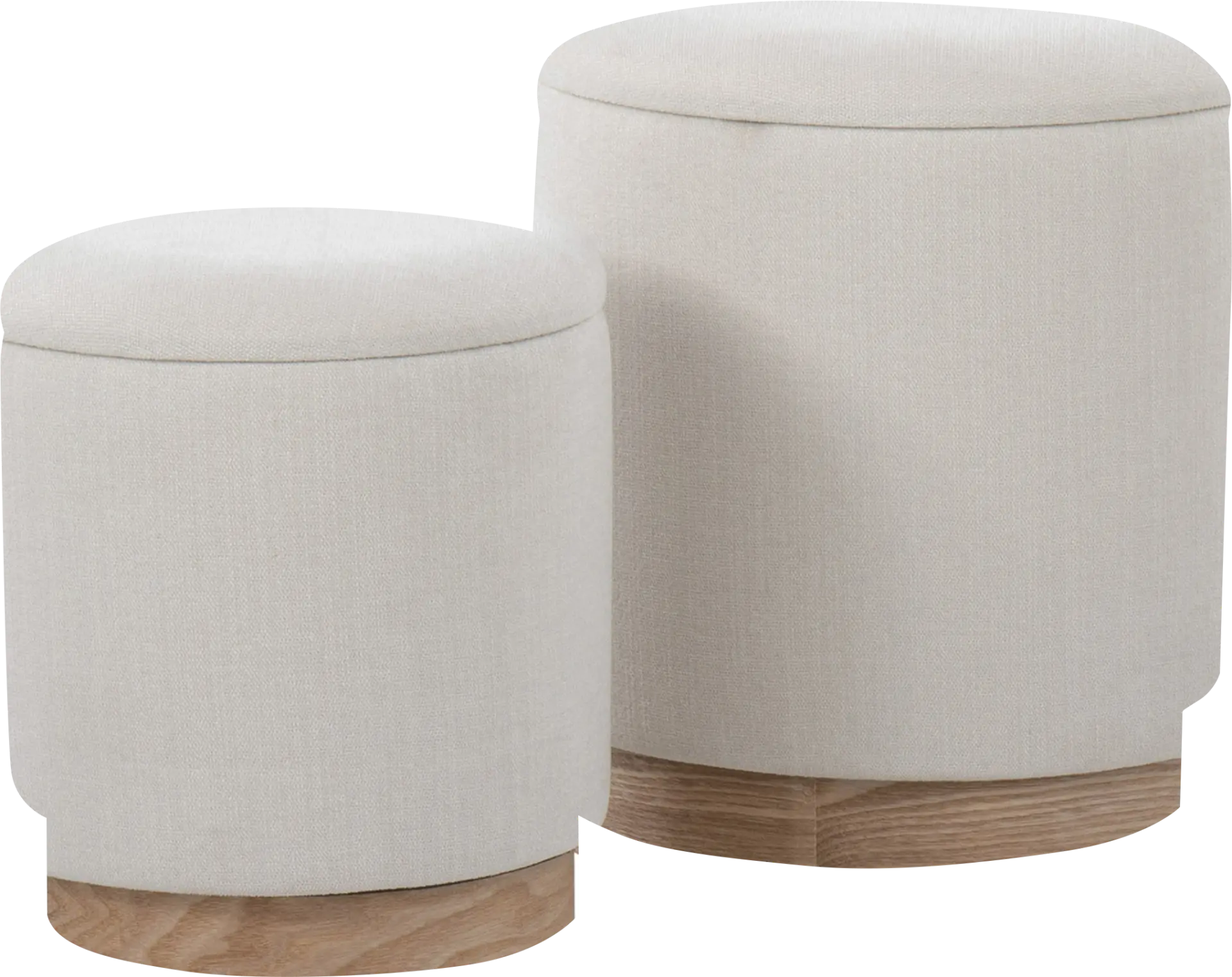 Poulnot Cream Ottoman, Set of 2