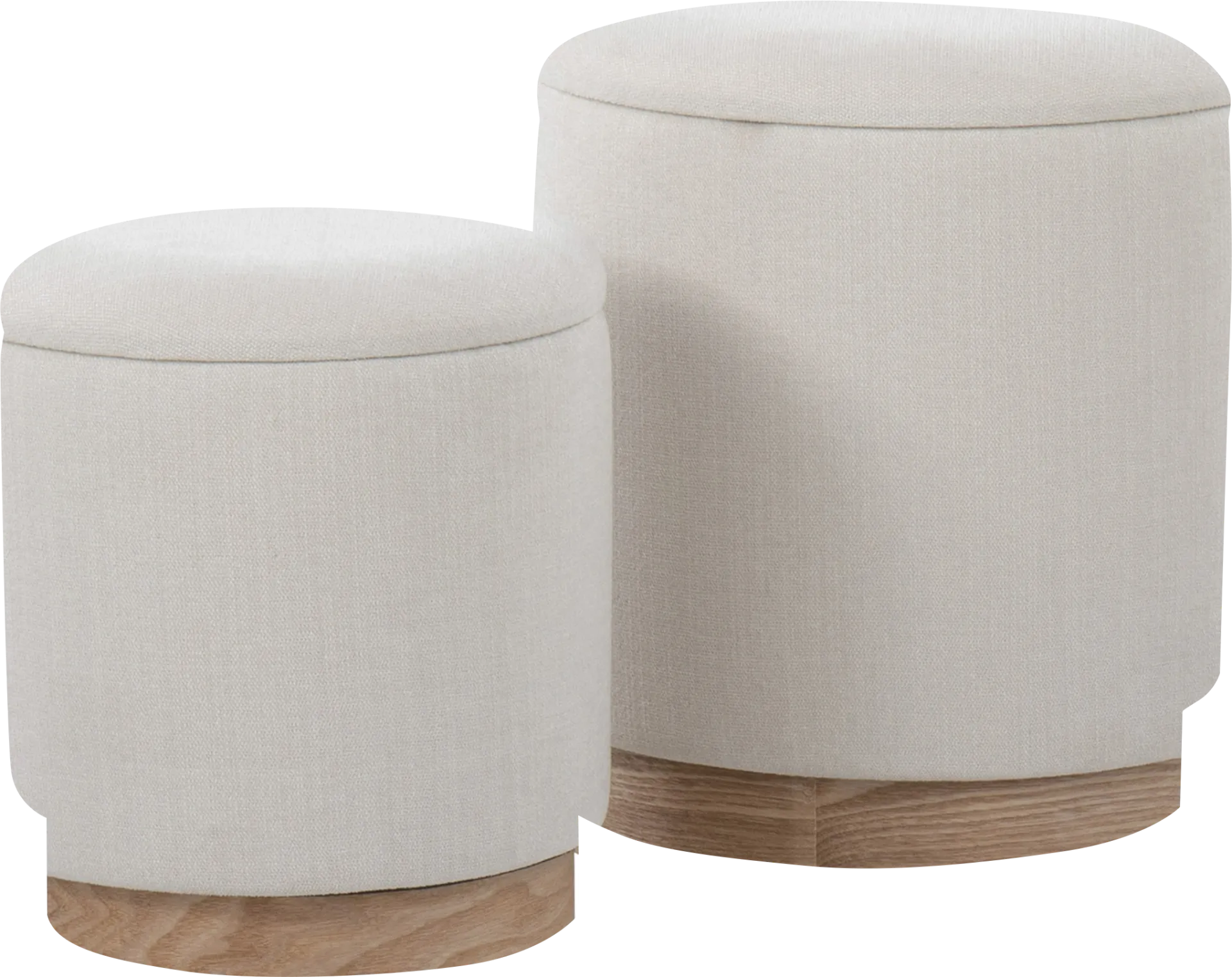 Poulnot Cream Ottoman, Set of 2 - Image 1