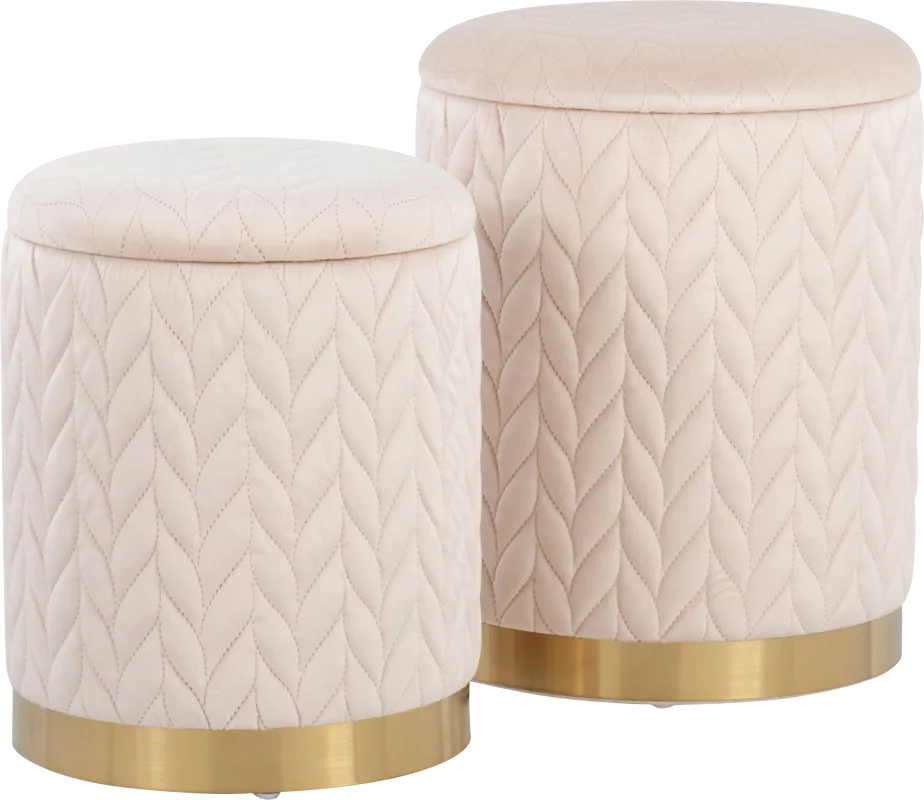 Parsonage Cream Ottoman, Set of 2