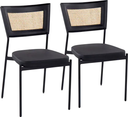 Renneau Black Side Chair, Set of 2