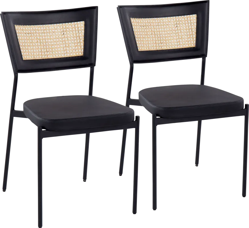 Renneau Black Side Chair, Set of 2