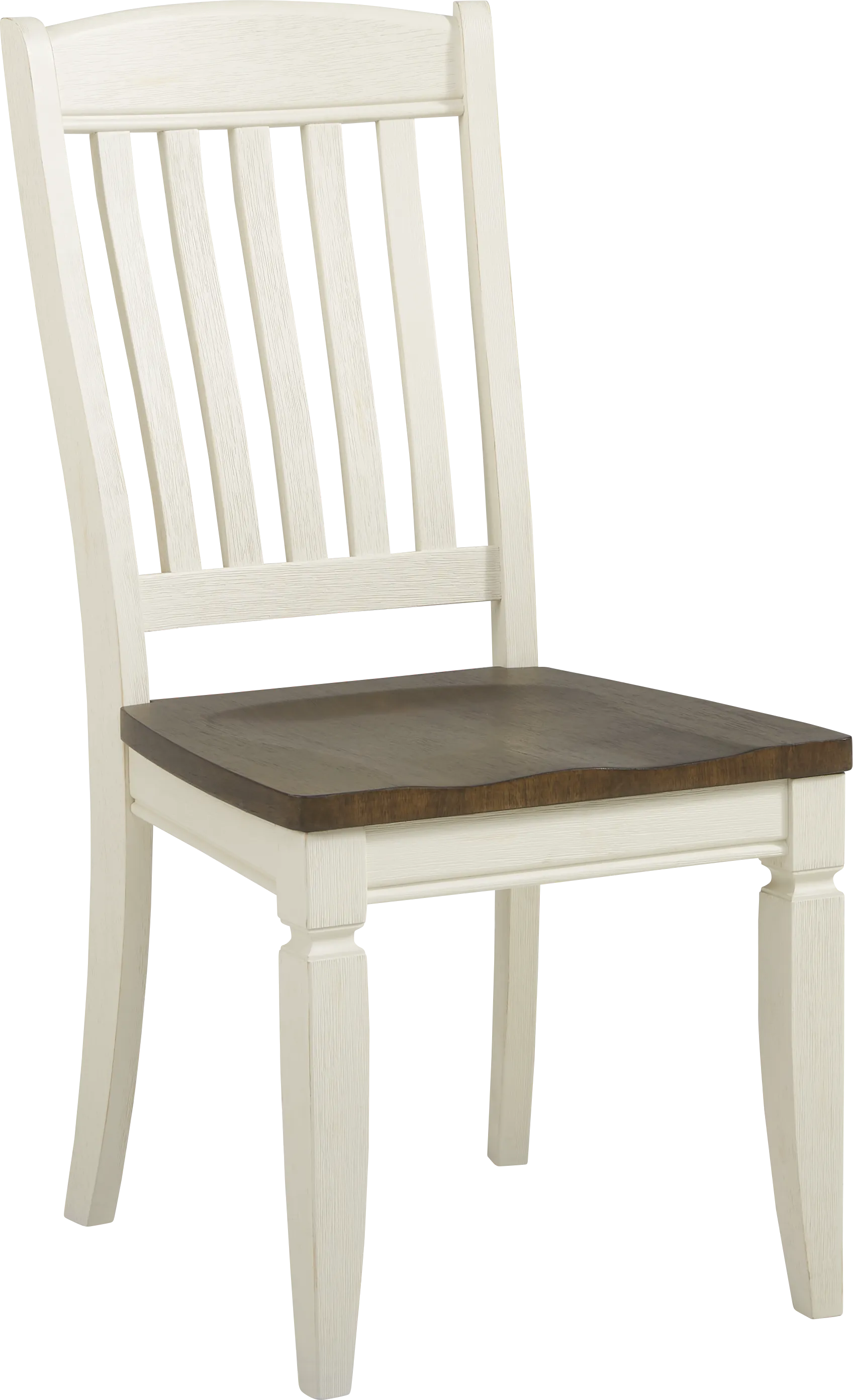 Country Lane Antique White Slat Back Side Chair - Image 2