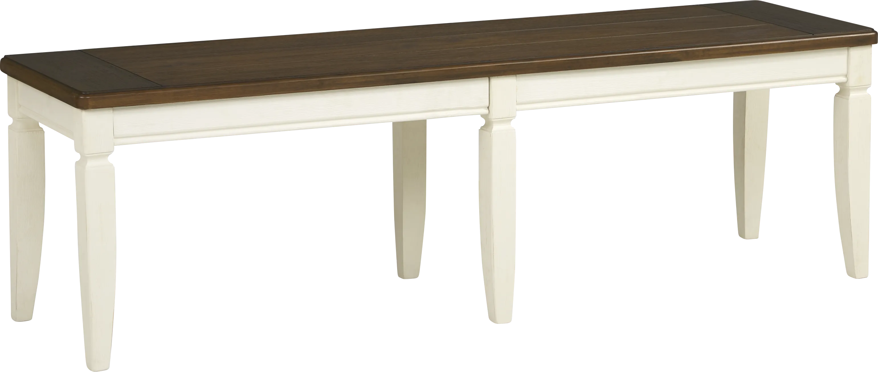 Country Lane Antique White Bench - Thumbnail - Image 1