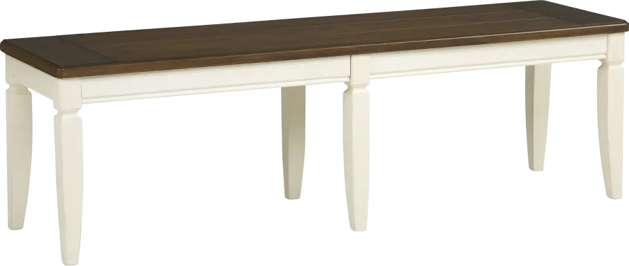 Country Lane Antique White Bench