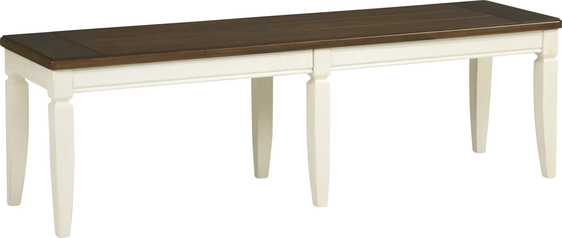 Country Lane Antique White Bench