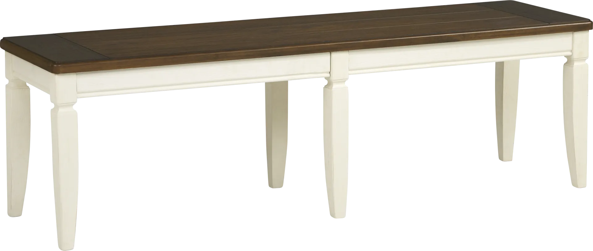 Country Lane Antique White Bench - Image 1