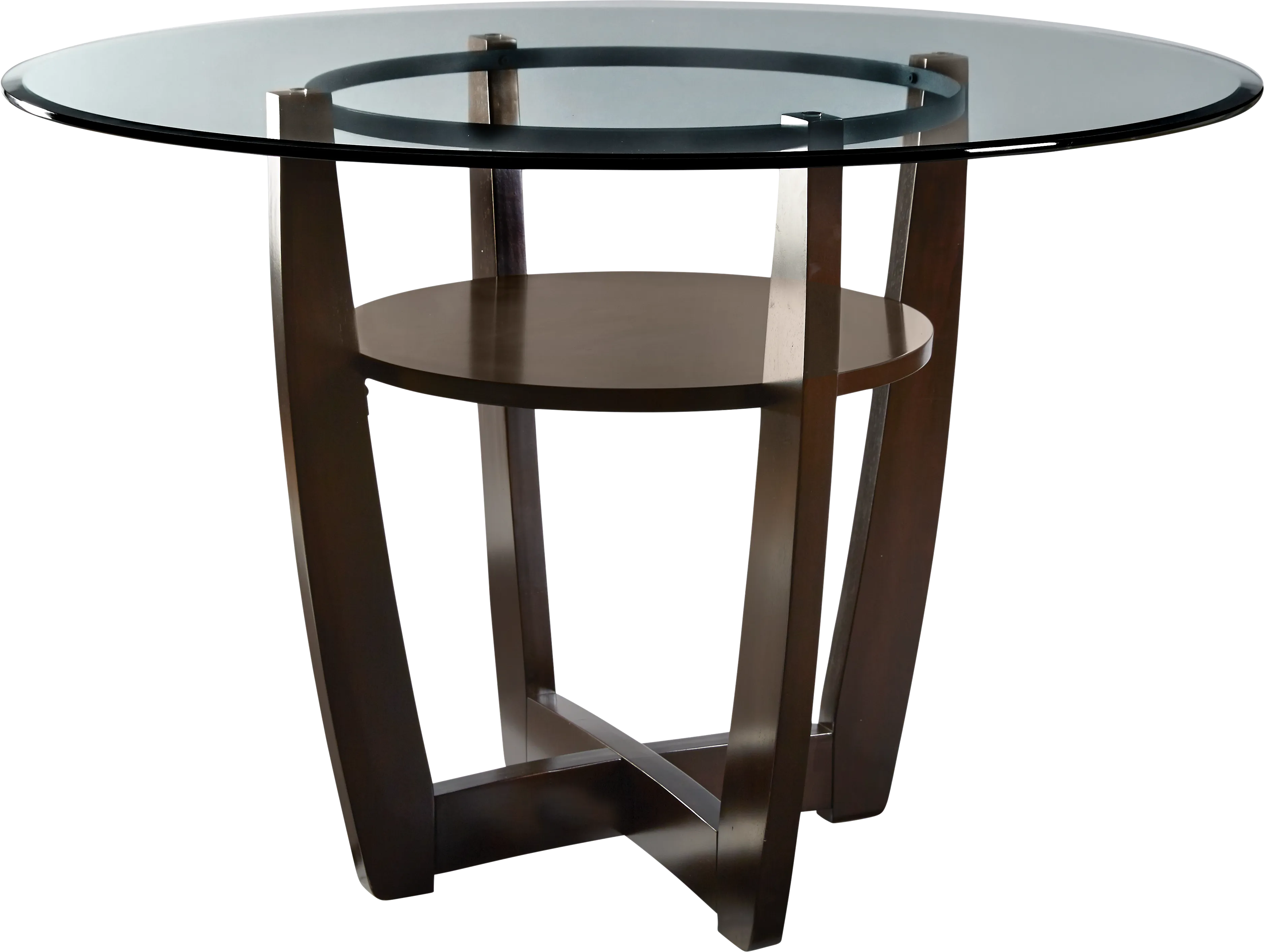 Ciara Espresso 5 Pc 48" Counter Height Dining Set with Ivory Stools - Thumbnail - Image 2