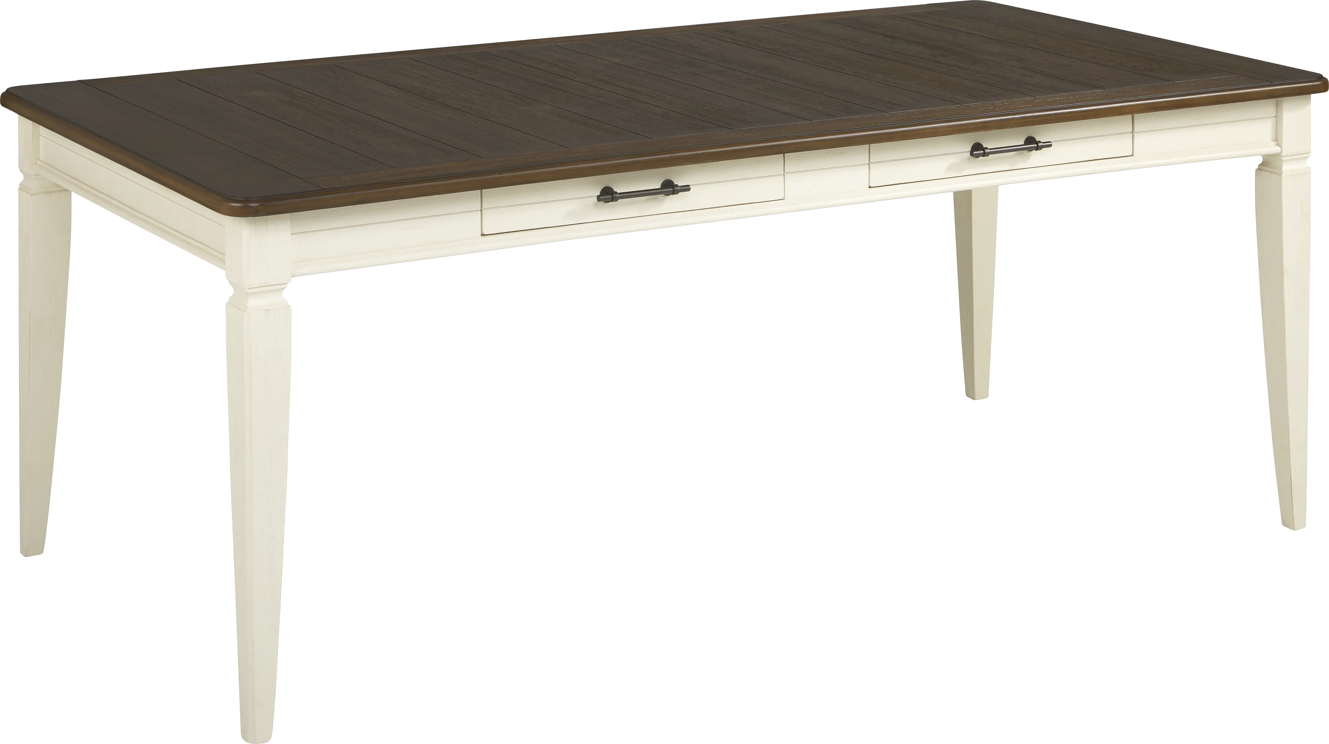 Country Lane Antique White 5 Pc Rectangle Dining Room with Slat Back Chairs - Thumbnail - Image 2