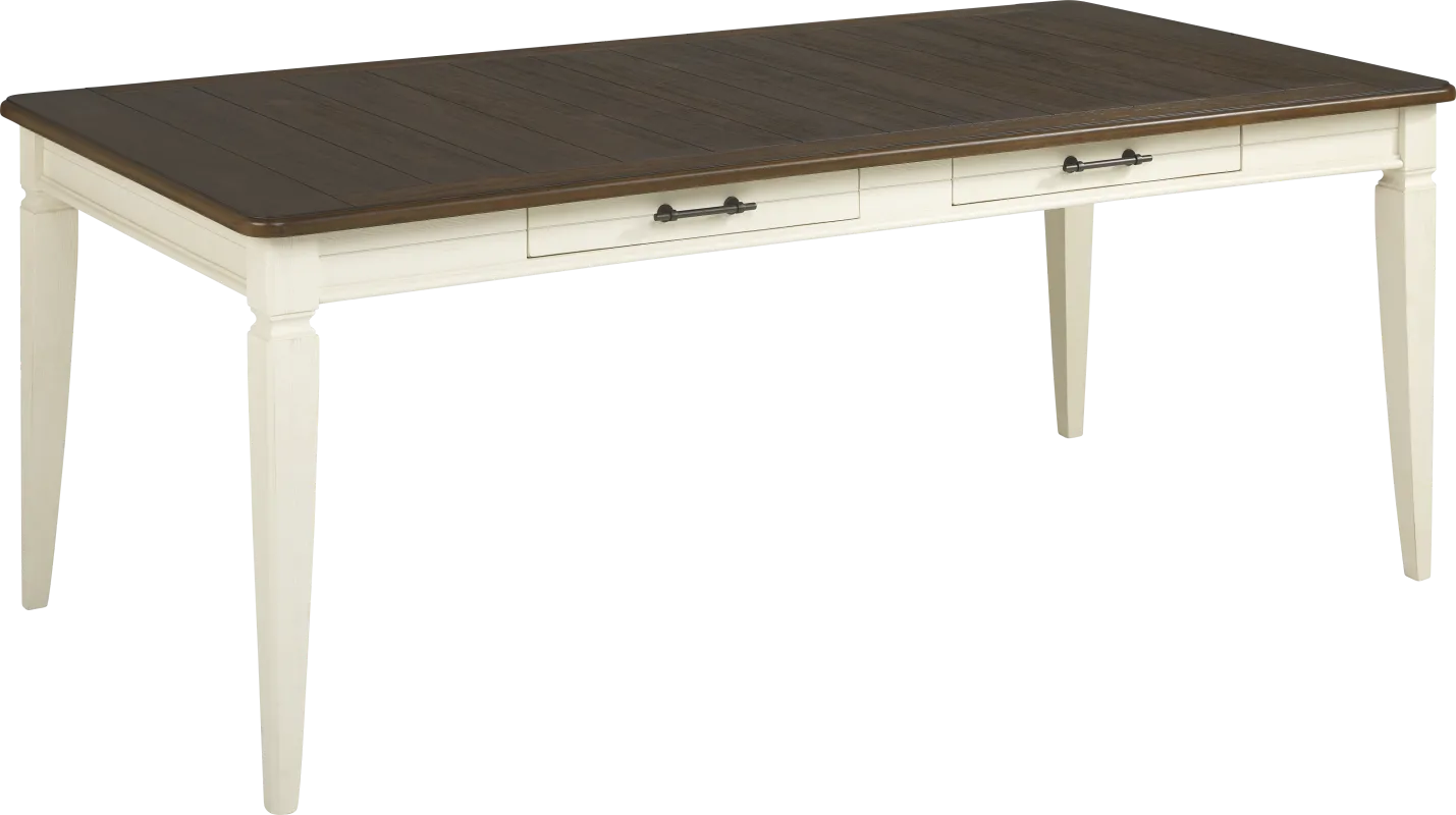 Country Lane Antique White Rectangle Dining Table
