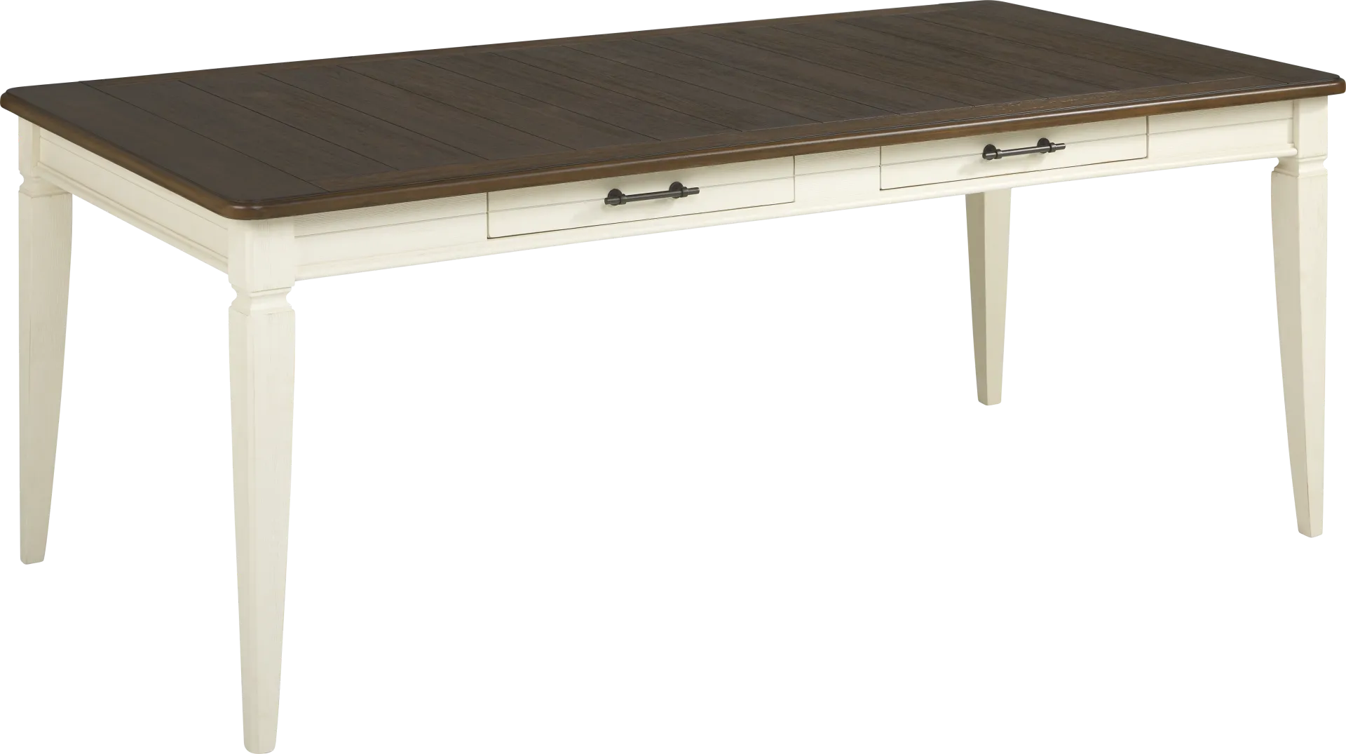 Country Lane Antique White 5 Pc Rectangle Dining Room with Slat Back Chairs - Image 2