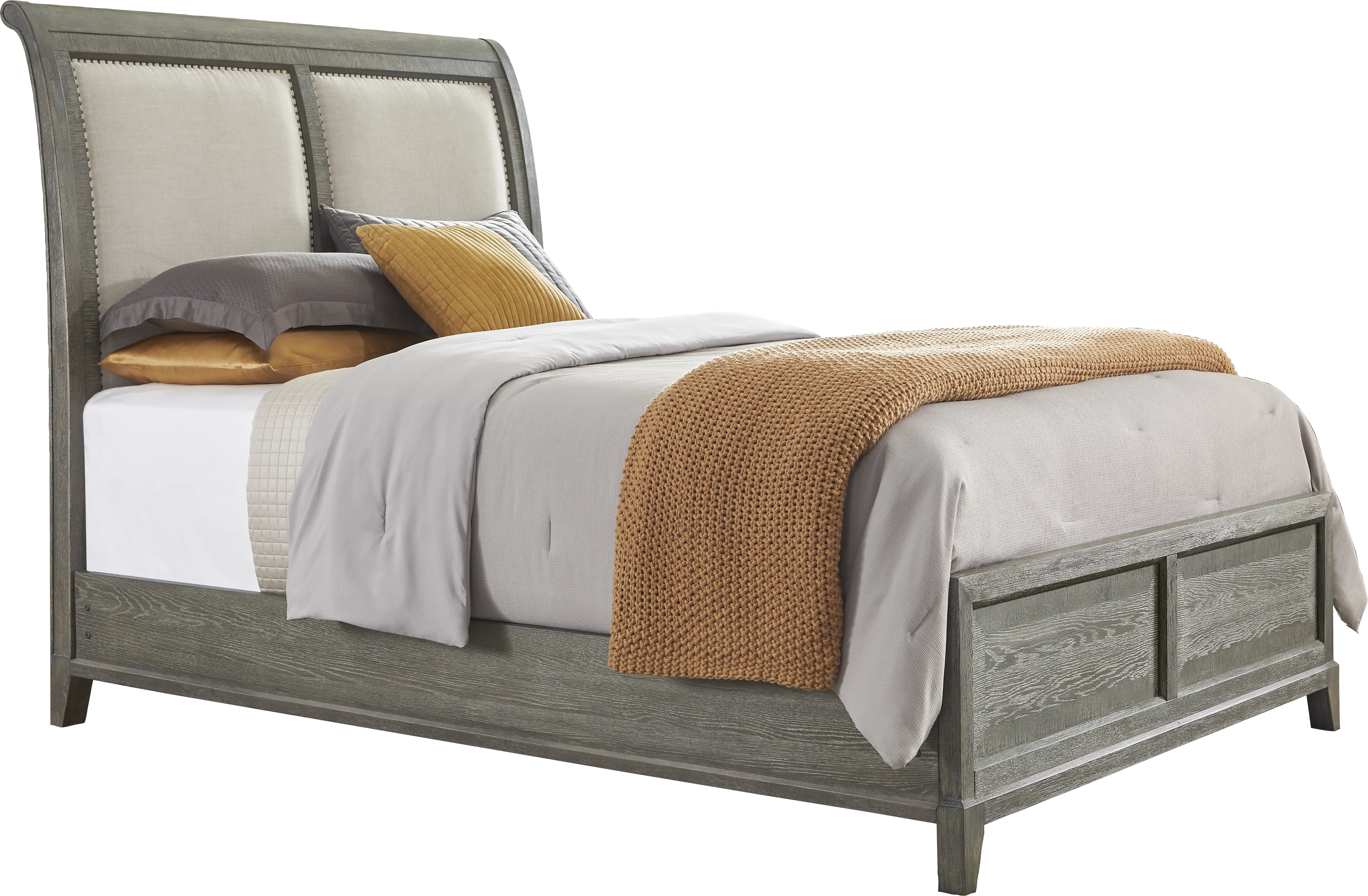 Kailey Park Charcoal 3 Pc Queen Sleigh Bed - Thumbnail - Image 1