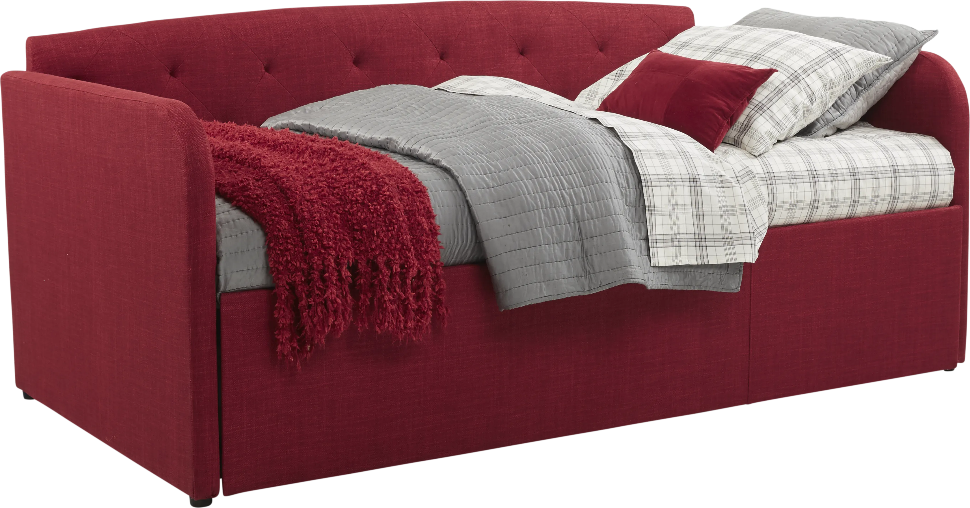 Lanie Red Tufted Daybed - Thumbnail - Image 1