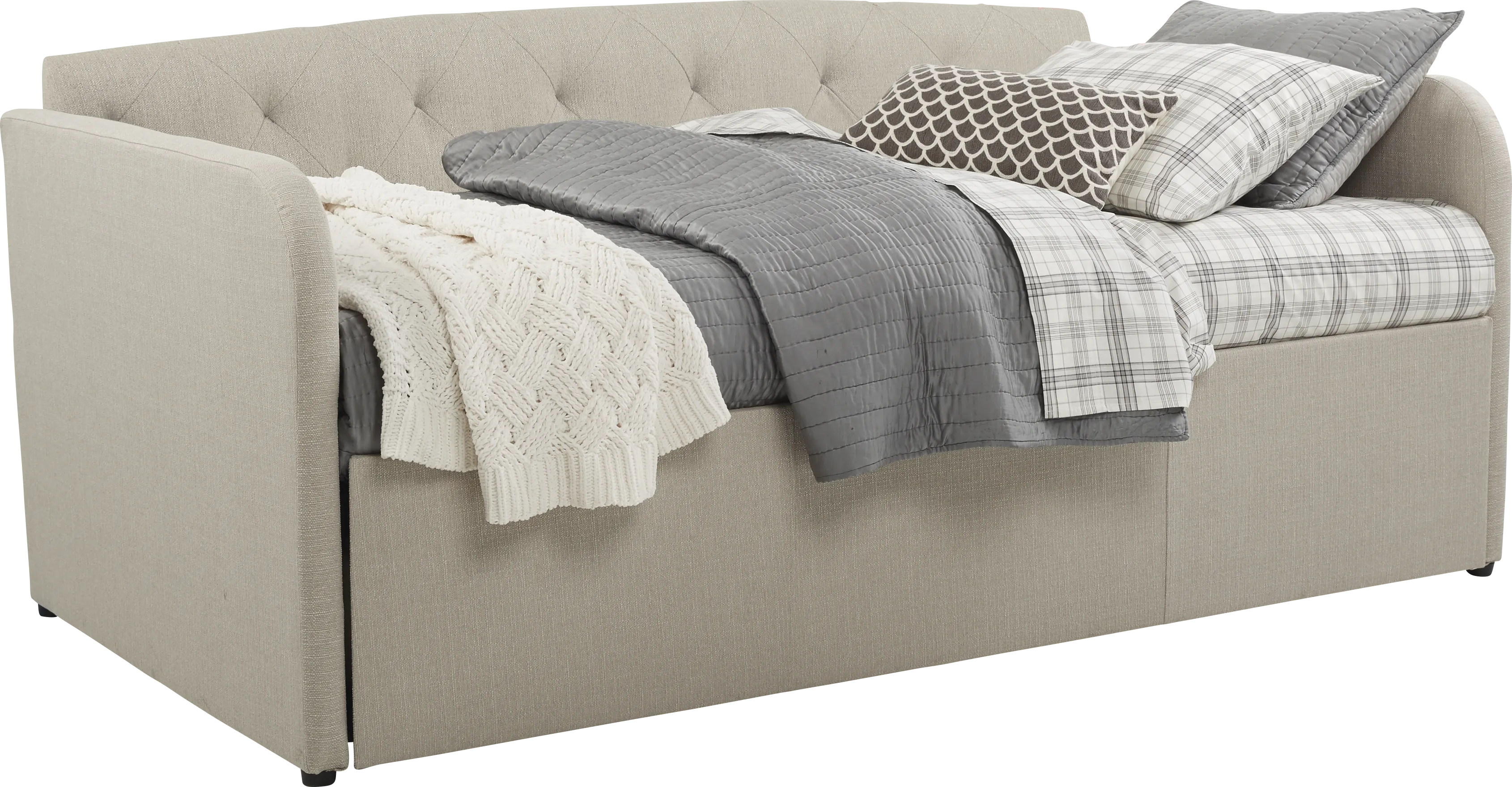 Lanie Beige Tufted Daybed - Thumbnail - Image 1