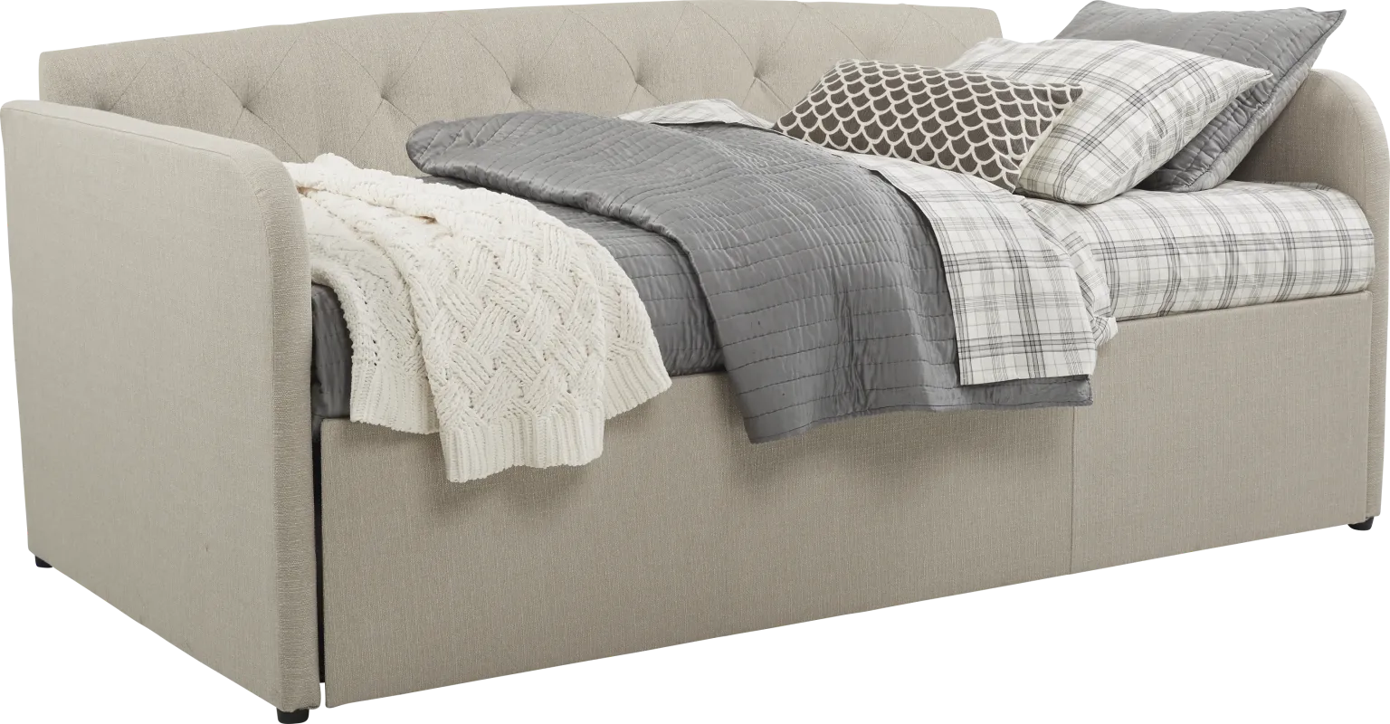 Lanie Beige Tufted Daybed